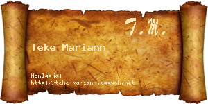 Teke Mariann névjegykártya