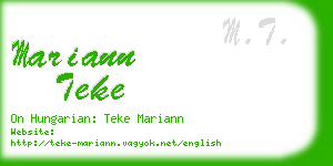 mariann teke business card